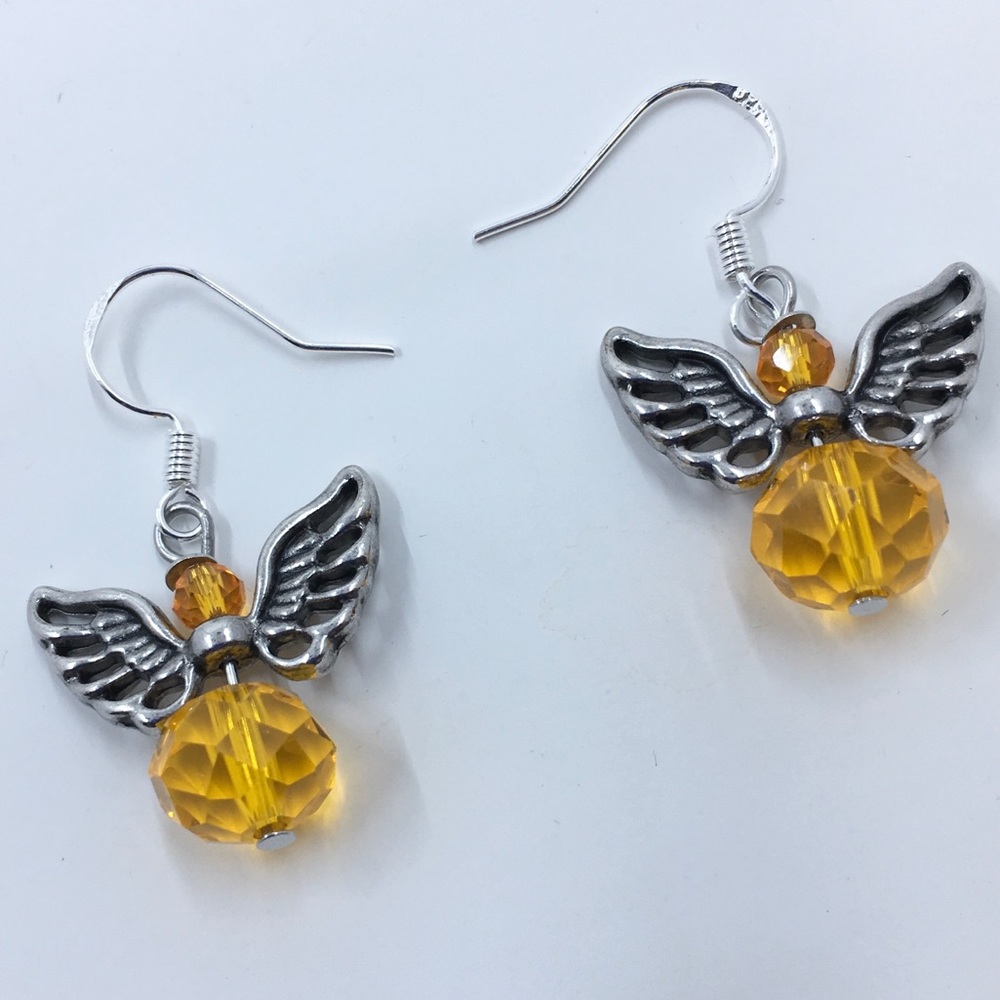 🔴 Yellow Angel Earrings